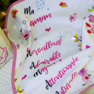 Ensemble zéro déchet corbeille brodée