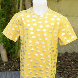 Tee-shirt jaune nuages