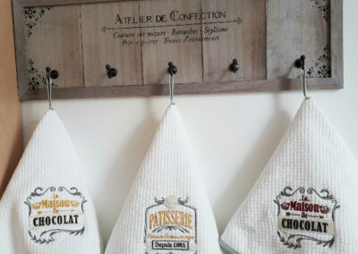 Torchon essuie-main broderie gourmande