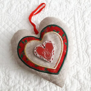 Coeur lavande Noël rouge