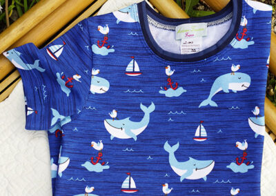 Tee-shirt pour enfant baleine bleu