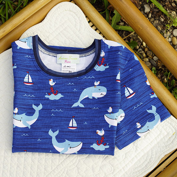 Tee-shirt enfant baleine bleu