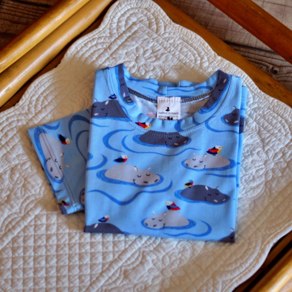 Tee-shirt pour enfant motif hippopotame