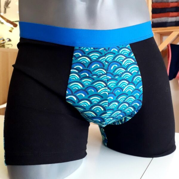 Boxer homme bleu et noir