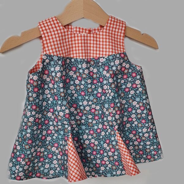 Robe bébé fleurs et vichy