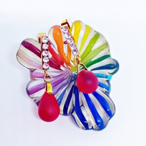 Boucles d'oreilles perle verre rouge